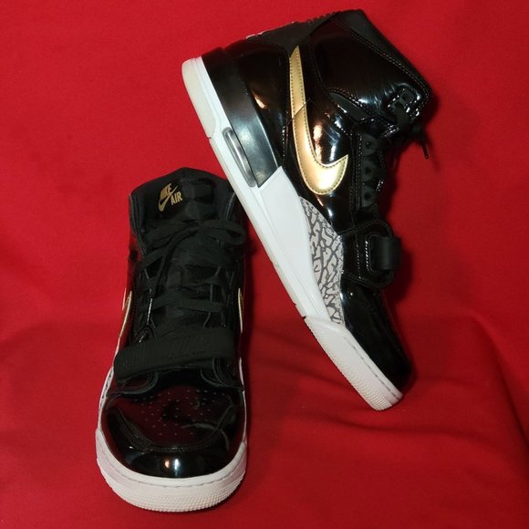 Nike Air Jordan Legacy 312 Patent Leather Black Gold AV3922-007 Men Size 13 main image 6